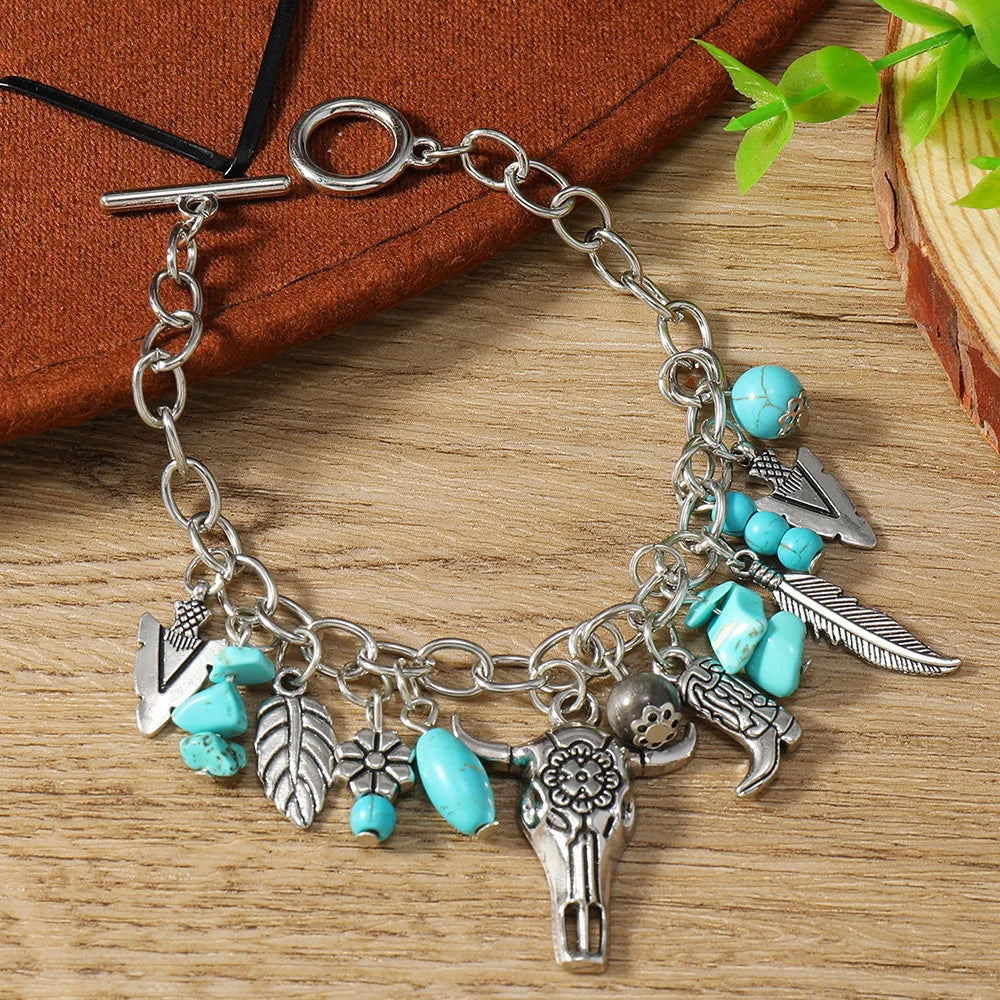 Pulseras de Cuero para Hombre y Mujer |  Hojas y Plumas  |  Dijes de Animales