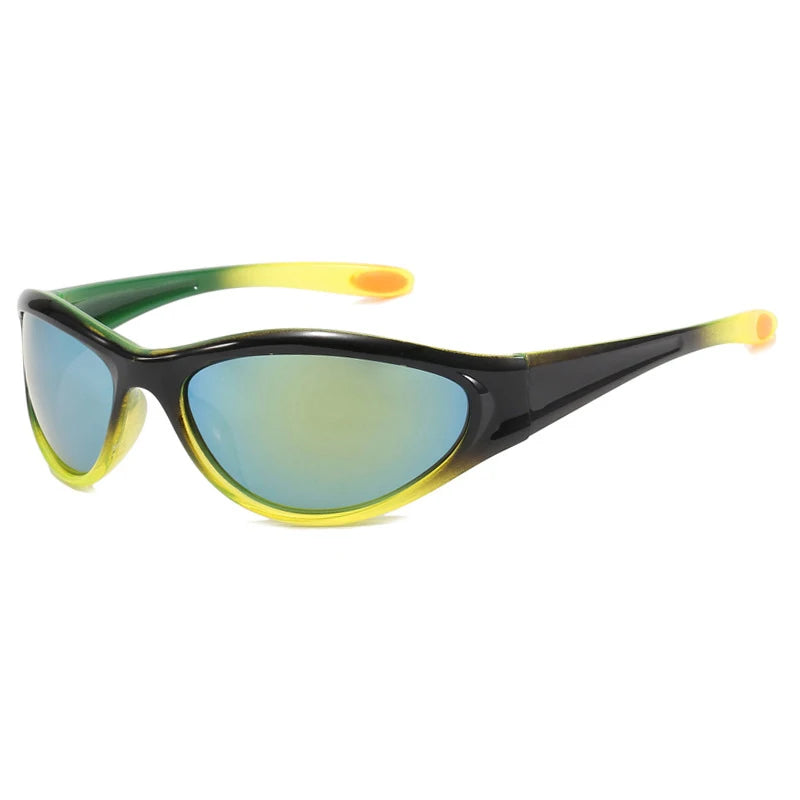 Gafas Sol Y2K Ovaladas Pequeñas Futuristas | Sentido Tecnología Gradiente UV400