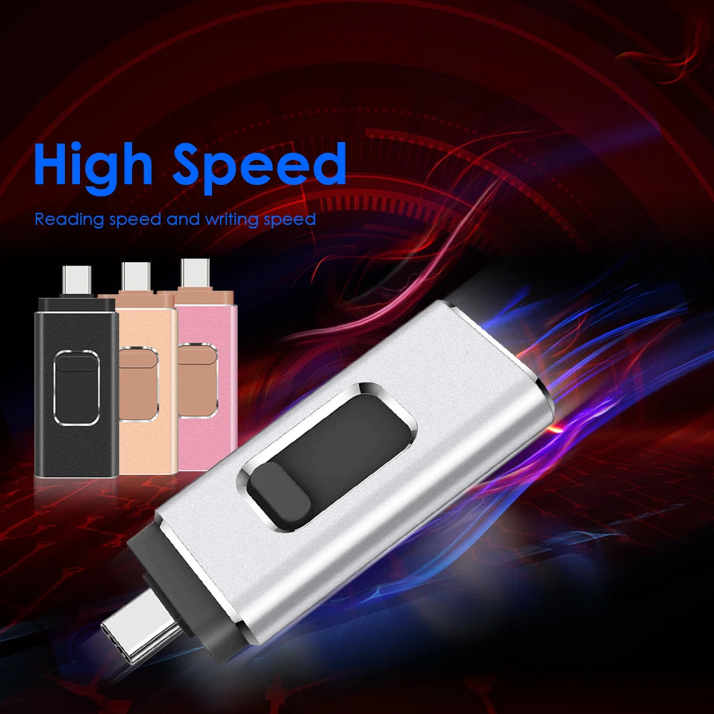 MicroDrive | Unidad Flash USB 4 en 1 | Alta Velocidad | Tipo C y Micro USB | 64GB