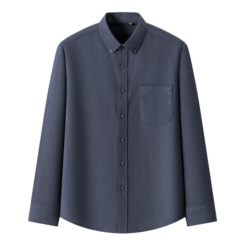 Camisa Oxford Cepillado | Algodón 100% | Ajuste Formal | Blanca Sólida | Ticotrendy