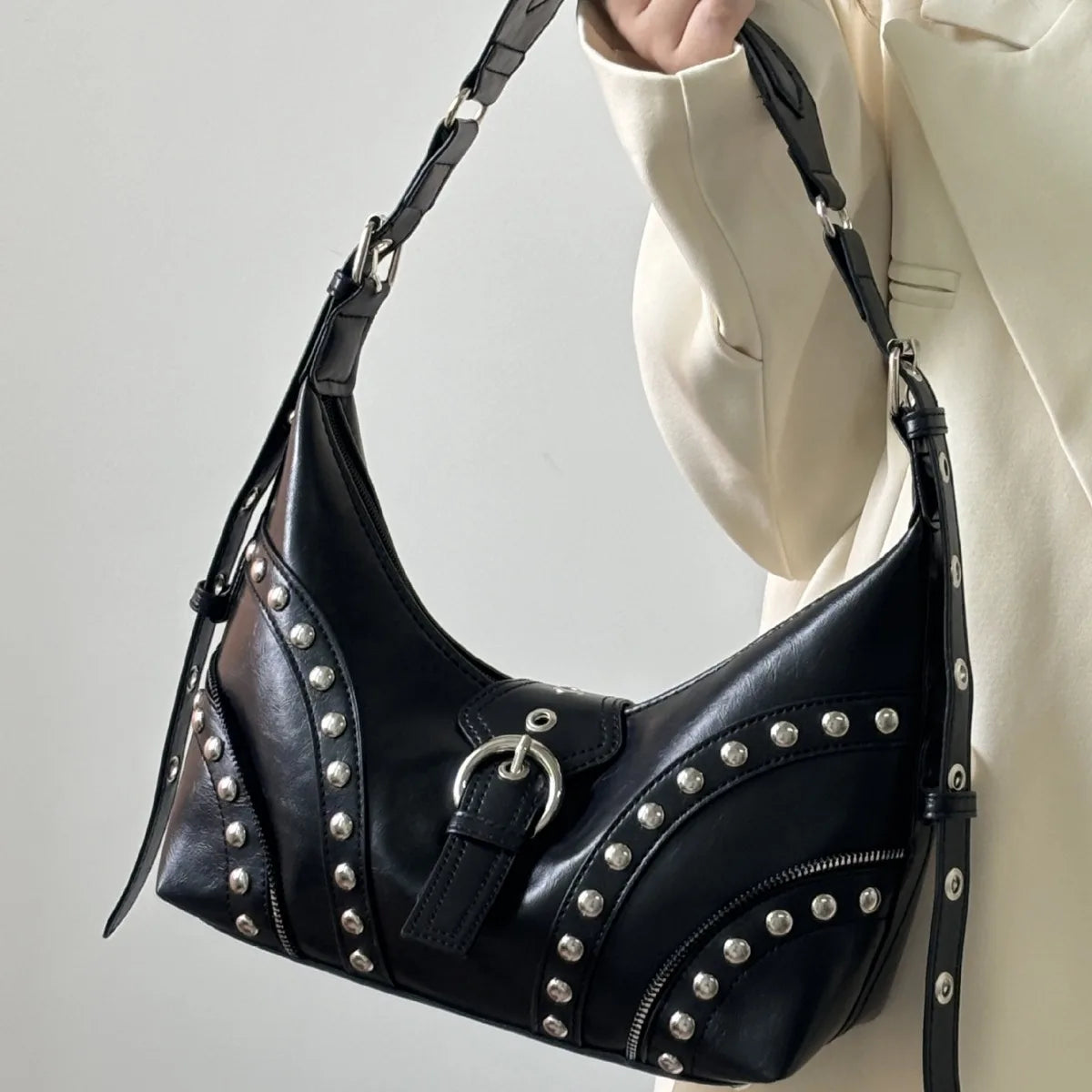 Bolso Gótico Punk Mujer Remaches PU Moda Y2K