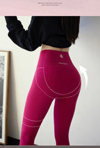 Leggings Piel Tiburón Ciruela | Sensación Desnuda 3D Push Up | Sexy Yoga Fitness PV | Ticotrendy