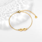 Pulseras con dijes de símbolo infinito de acero inoxidable para mujeres y niñas, accesorios de mano simples, regalos para amantes