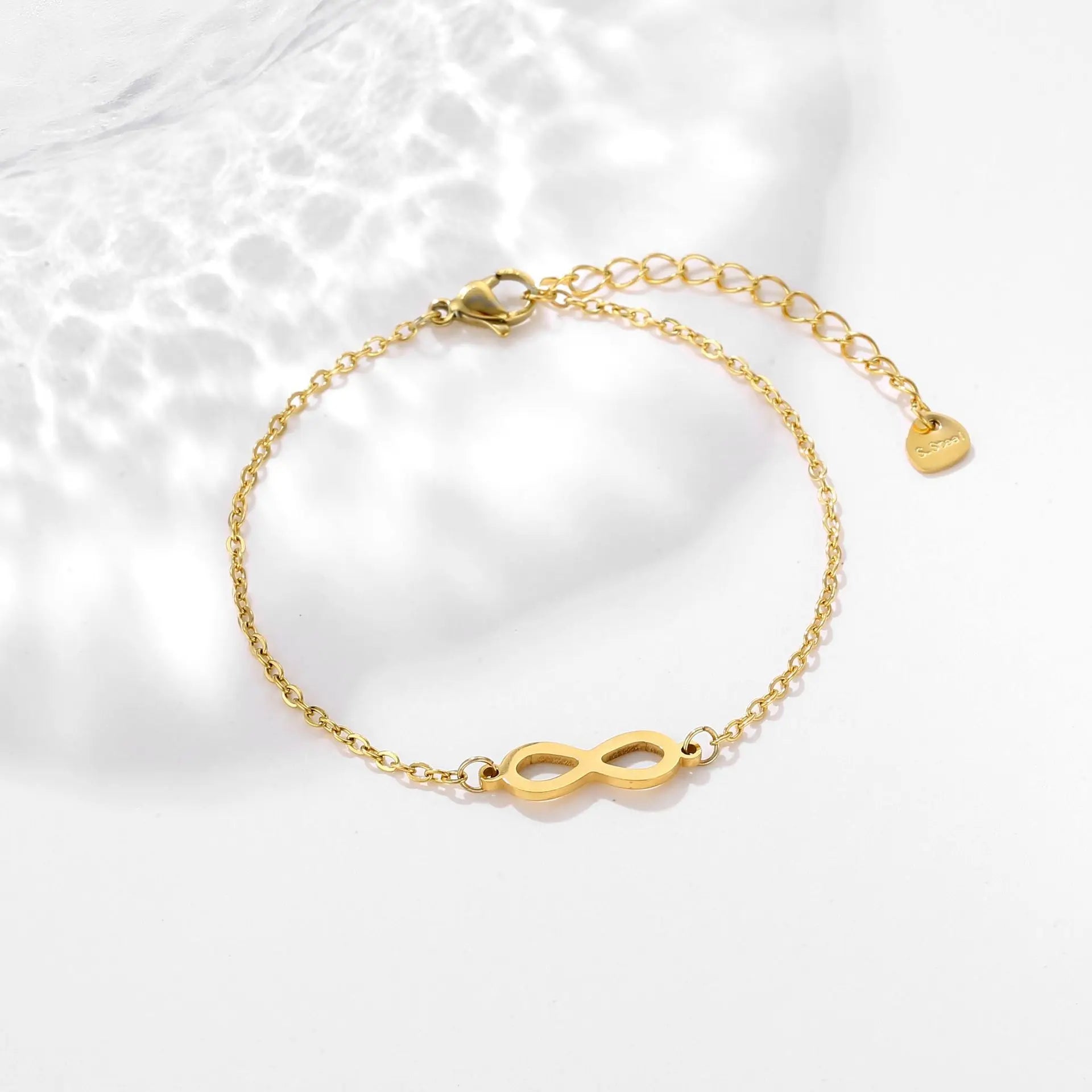 Pulseras con dijes de símbolo infinito de acero inoxidable para mujeres y niñas, accesorios de mano simples, regalos para amantes
