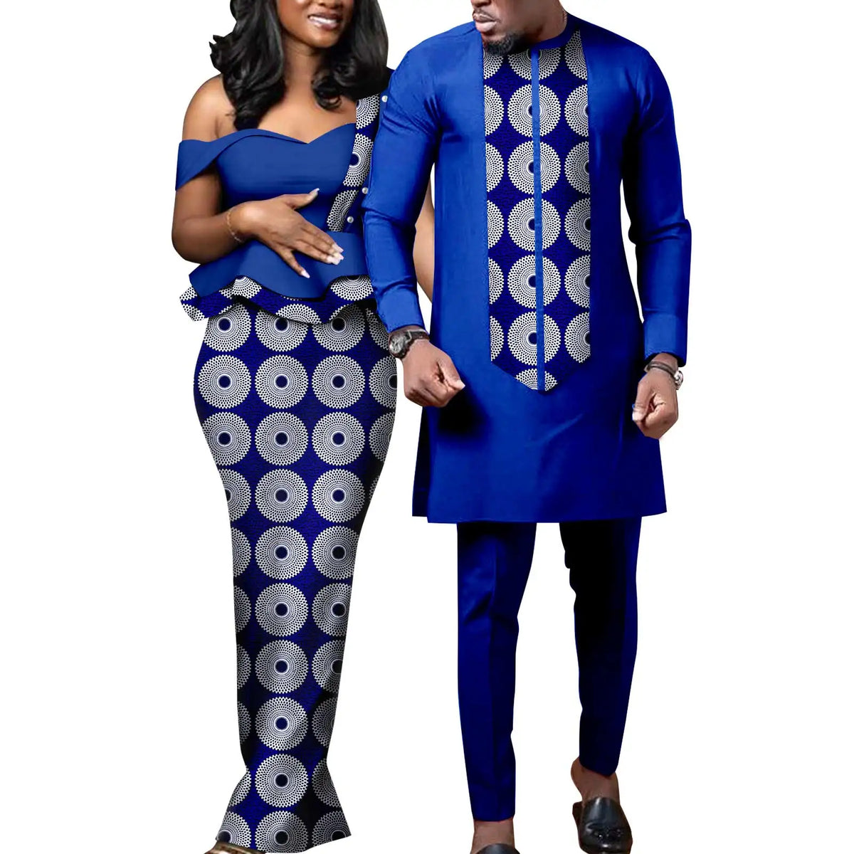 Vestido Dashiki Africano Caftán Boda Pareja | Camisa y Pantalón | Tallas XS-6XL | Tico Trendy