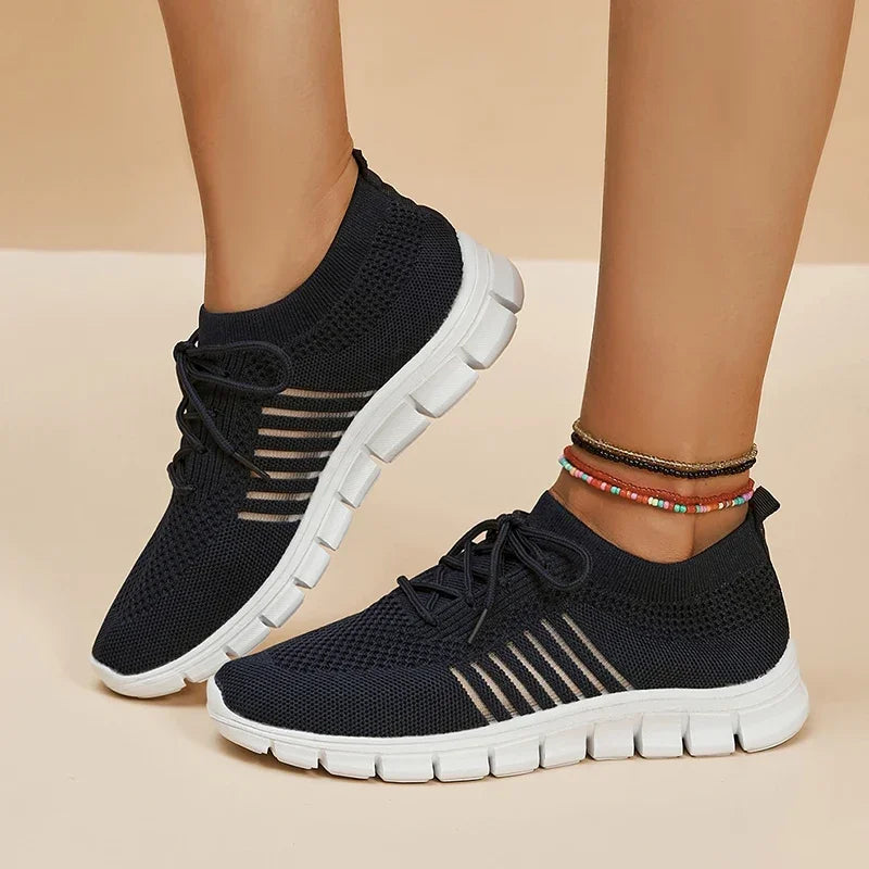 Zapatillas de Punto Transpirables | Plataforma | Suela Blanda | Talla Grande | Verano