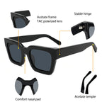 Gafas de Sol Polarizadas CATERSIDE | Cuadradas Minimalistas | Unisex