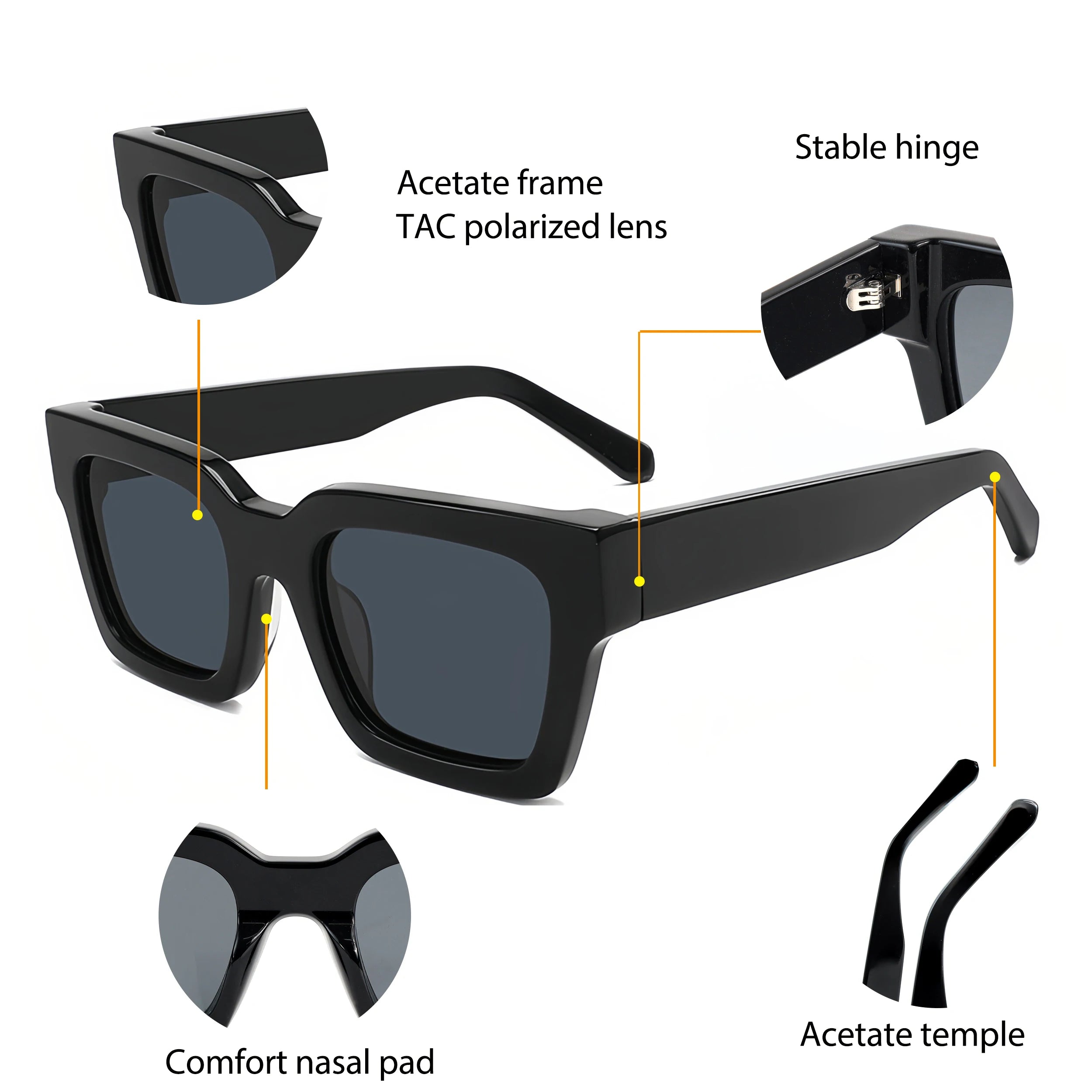 Gafas de Sol Polarizadas CATERSIDE | Cuadradas Minimalistas | Unisex