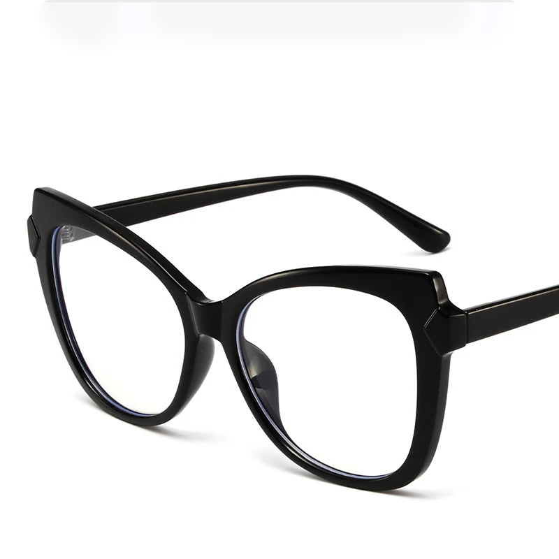 Montura Gafas Ojo Gato Lujo Personalidad | Protección Luz Azul Óptica Titanio Plástico