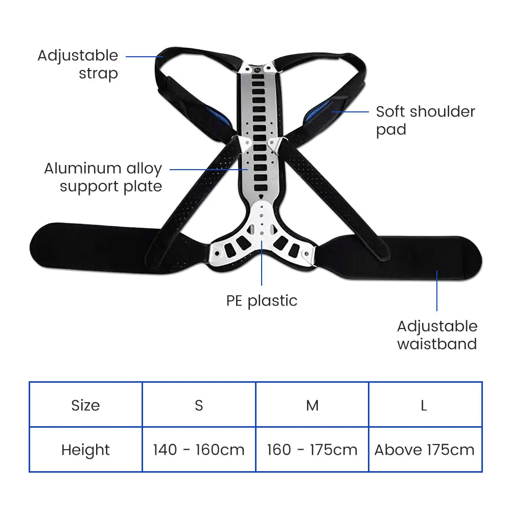 Corrector De Postura Soporte De Espalda | Joroba Cifosis Fractura Vertebral | Alisador Unisex