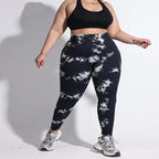 Pantalones de Yoga Talla Grande para Mujer | Mallas Deportivas 4XL | Cintura Alta Elástica y Teñido Anudado | Secado Rápido | Tico Trendy