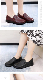 Mocasines Retro Marrones con Cuña | Cuero | Bailarinas Oxford | Talla Grande