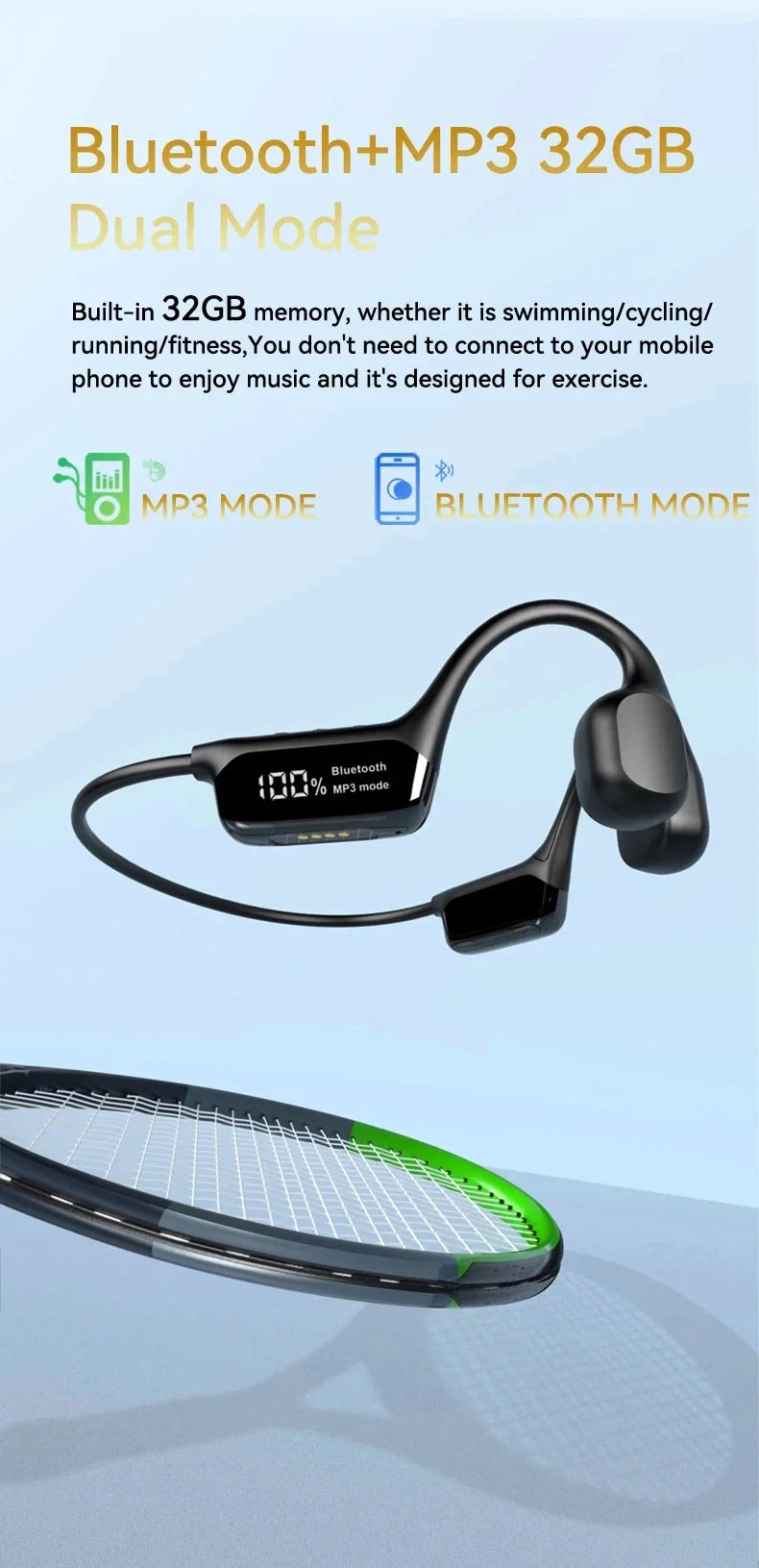 Auriculares Inalámbricos Sony | Conducción Ósea | 32GB | A Prueba de Agua