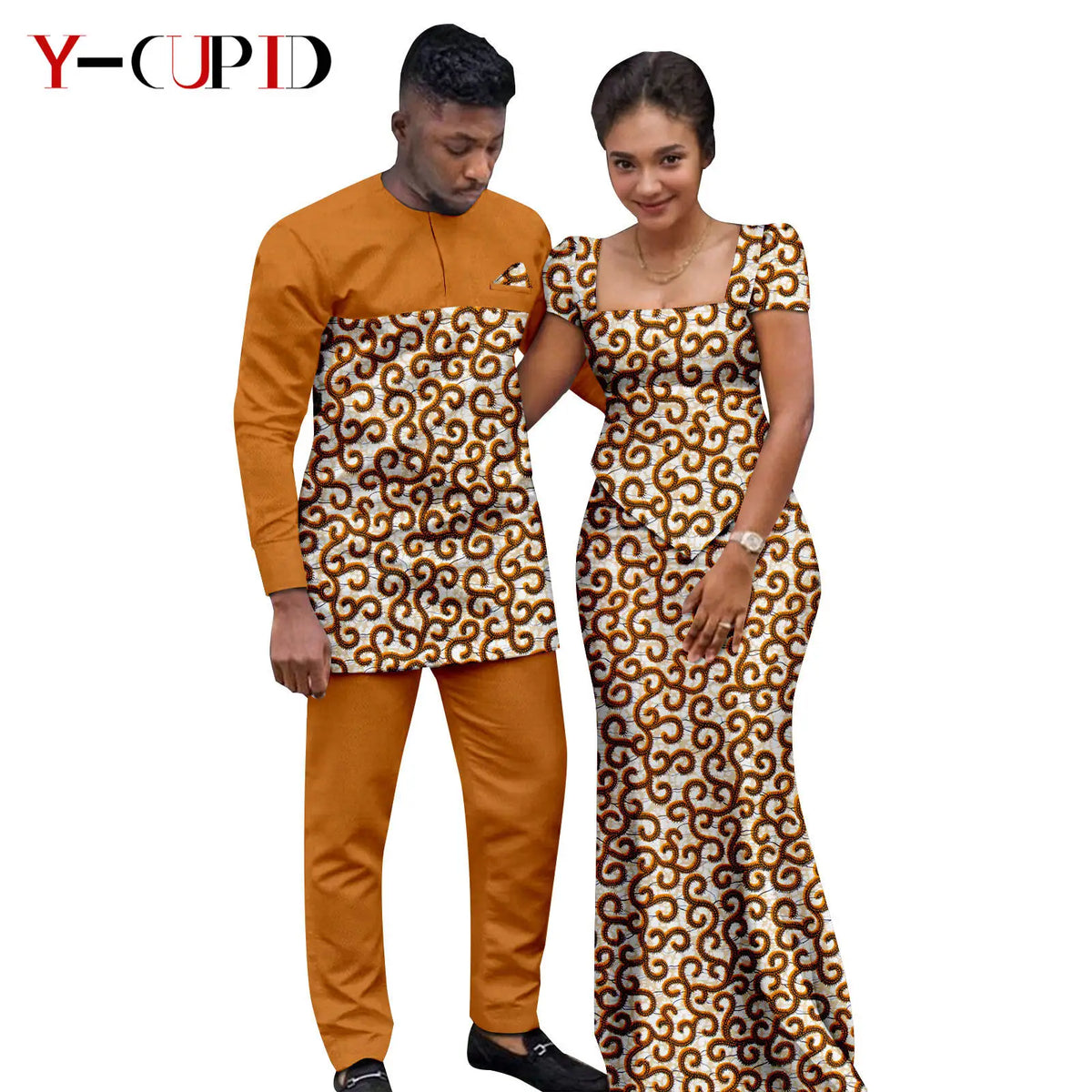 Conjunto Falda y Top Africano Bazin Riche Pareja | Top y Pantalón | Tallas XS-6XL | Tico Trendy