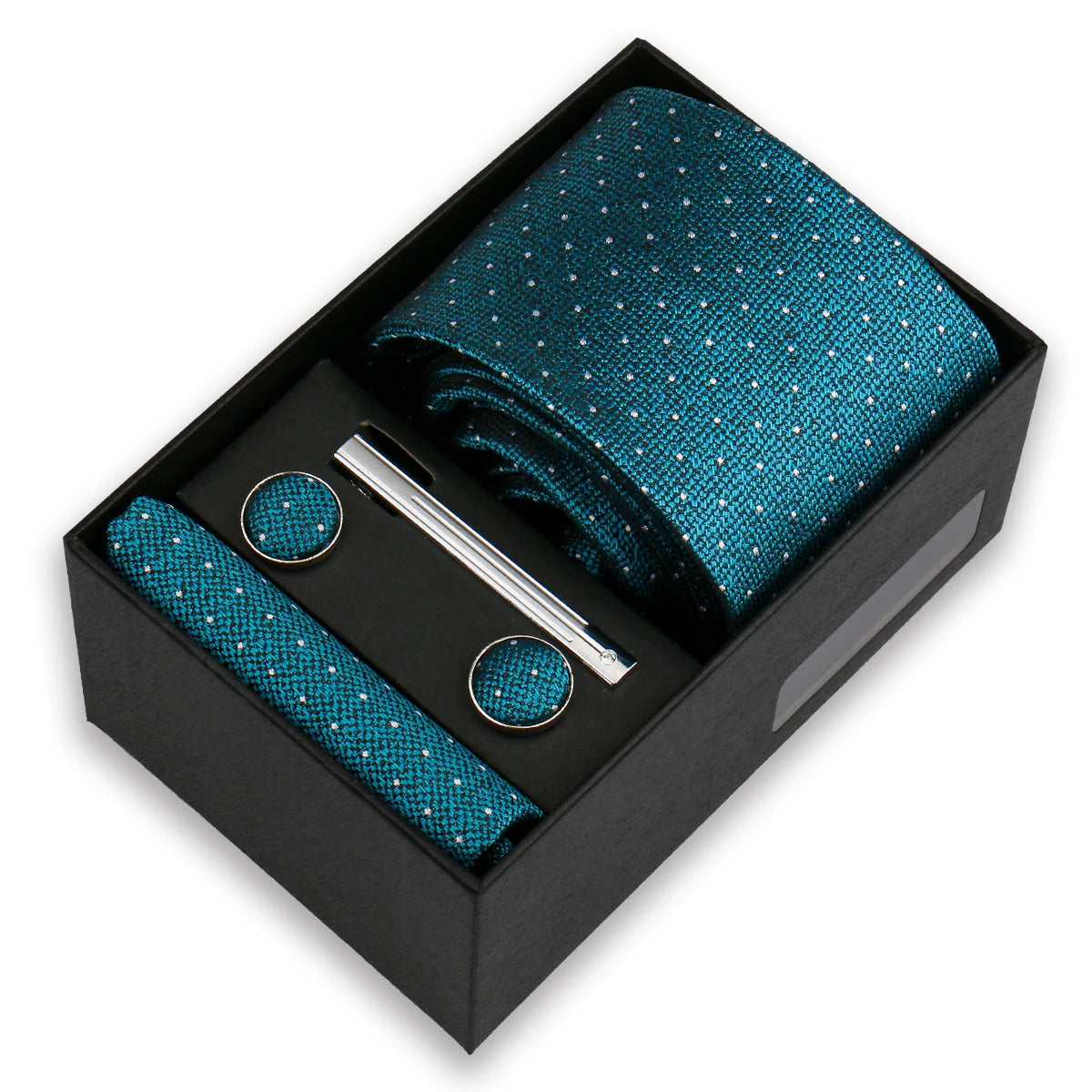 Conjunto De Lujo Corbata Pañuelo Clip Gemelos Accesorio Para Hombres