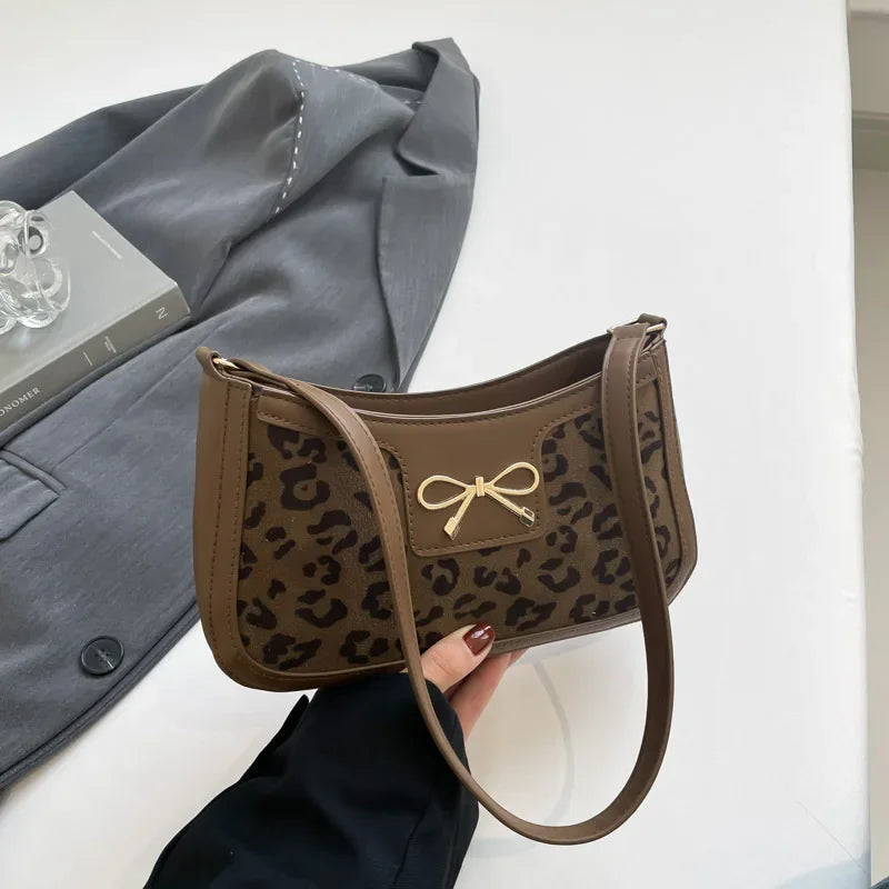 Bolso De Hombro Mujer Estampado Cocodrilo Lazo Vintage Pequeño