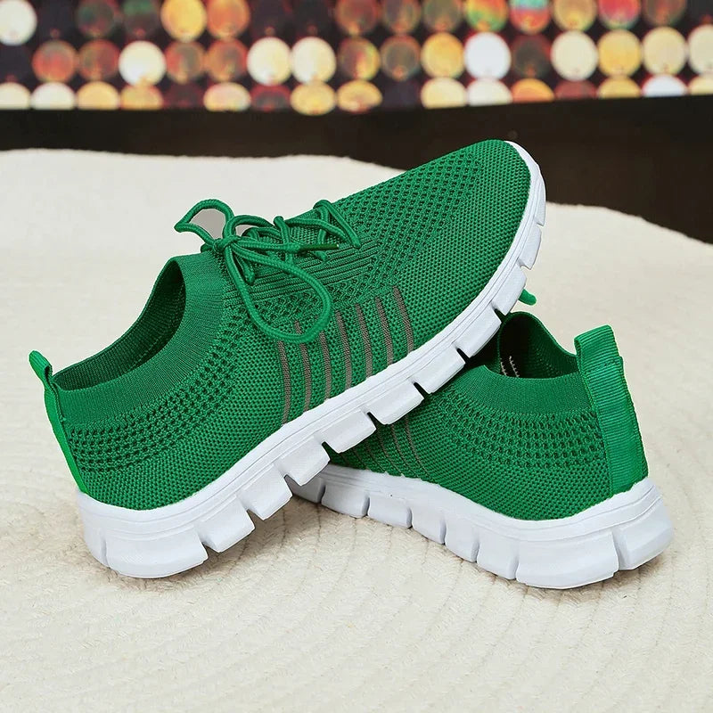 Zapatillas de Punto Transpirables | Plataforma | Suela Blanda | Talla Grande | Verano