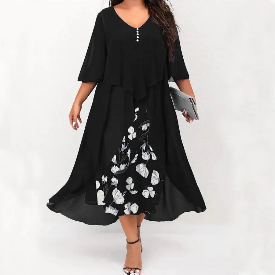Vestido Vintage | Talla Grande | Estampado de Retazos