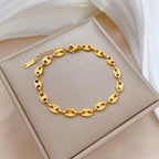 Pulseras de cadena de granos de café cubanos de Hip Hop de acero inoxidable para mujeres y niñas, accesorios de mano de moda, joyería, regalos de cumpleaños