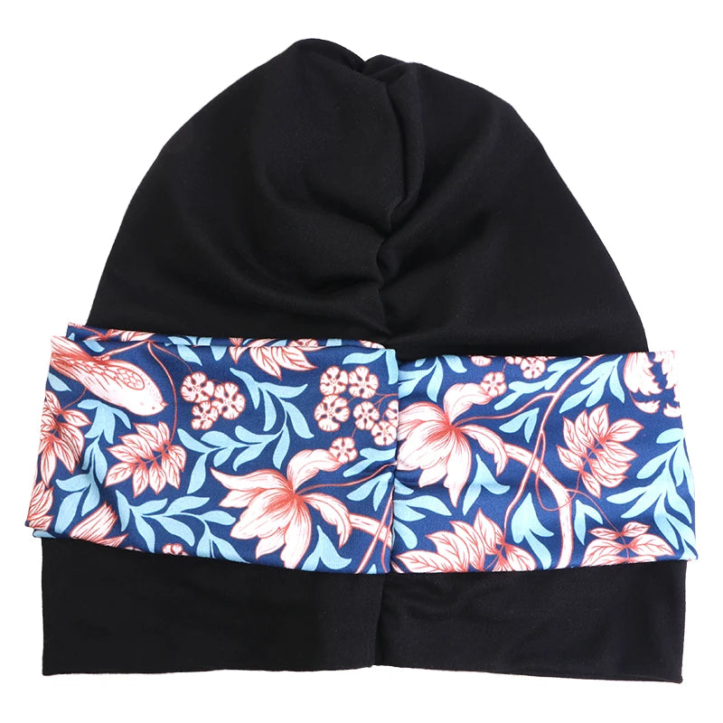 Nuevo turbante con estampado Floral y nudo torcido para mujer musulmana, Hijab, gorro para quimio, gorro elástico indio para mujer, pañuelo para la cabeza, gorro para la pérdida de cabello