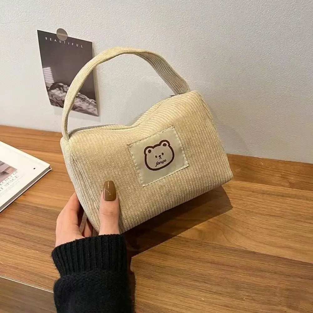 Bolso / Neceser de Pana Suave de Gran Capacidad con Diseño de Dibujos Animados