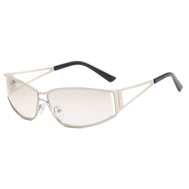 Gafas Sol Y2K Ahuecadas Envolventes Gradiente | Estilo Punk Steampunk Viajar