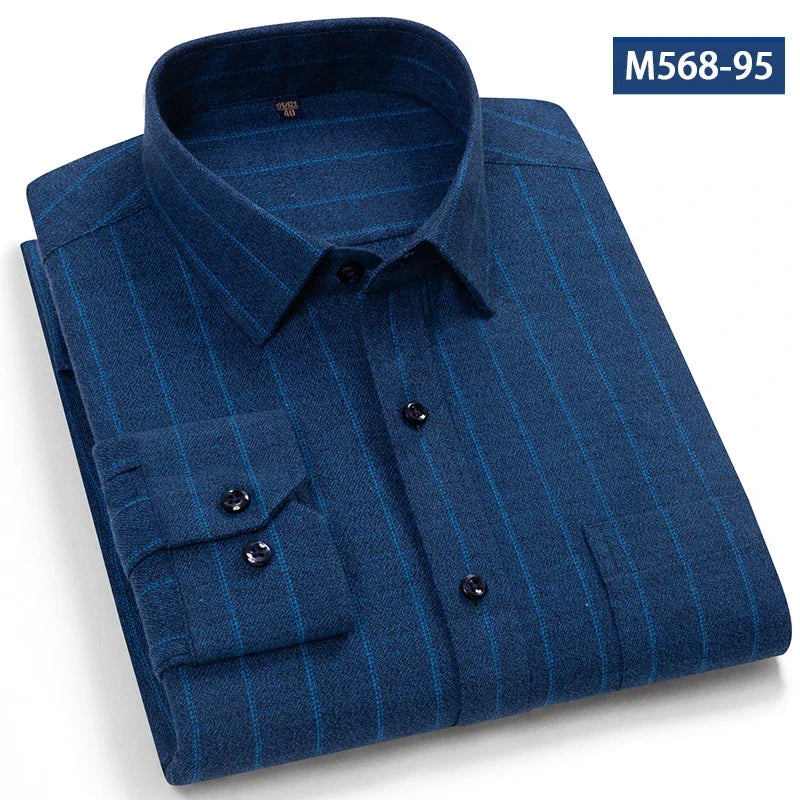 Camisa Clásica Algodón Hombre | Manga Larga | Botones | Casual y Oficina | Ticotrendy