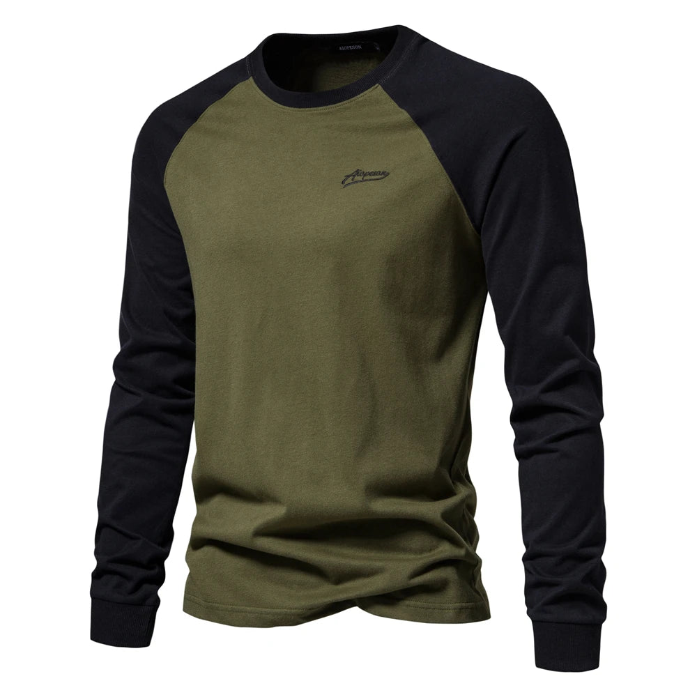 Camiseta Cuello Redondo Algodón Hombre | Manga Larga Casual | Tallas S-XXL | Tico Trendy