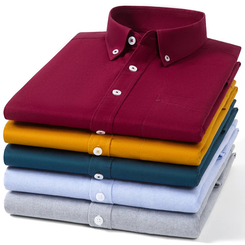 Camisa Oxford a Cuadros | Talla Grande y Pequeña | 100% Algodón | Manga Larga Hombre