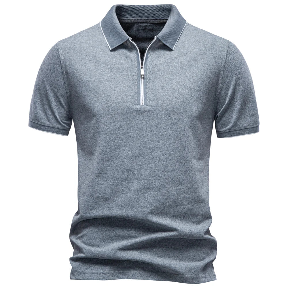 Polo Mezcla Algodón Cierre Hombre | Manga Corta Ligero | Tallas S-XXL | Tico Trendy