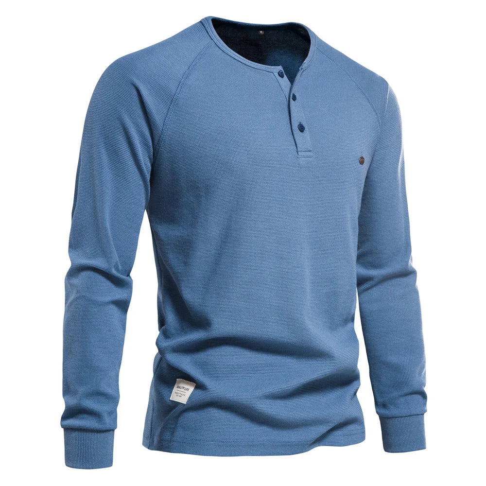 Camiseta Manga Larga Básica Hombre | Transpirable Color Sólido | Tallas S-XXL | Tico Trendy