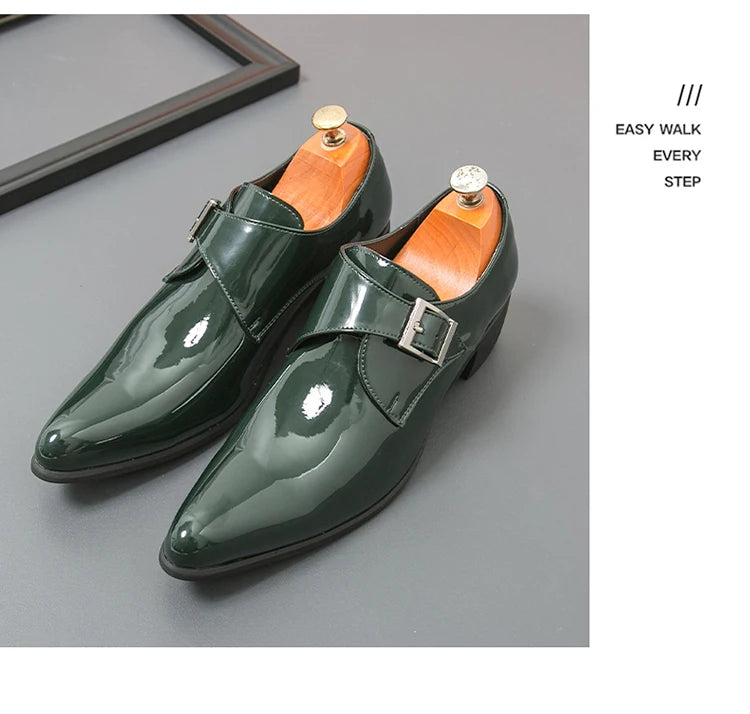 Mocasines Negros Lujo Hombre | Punta Puntiaguda Sin Cordones Zapatos Oxford Boda