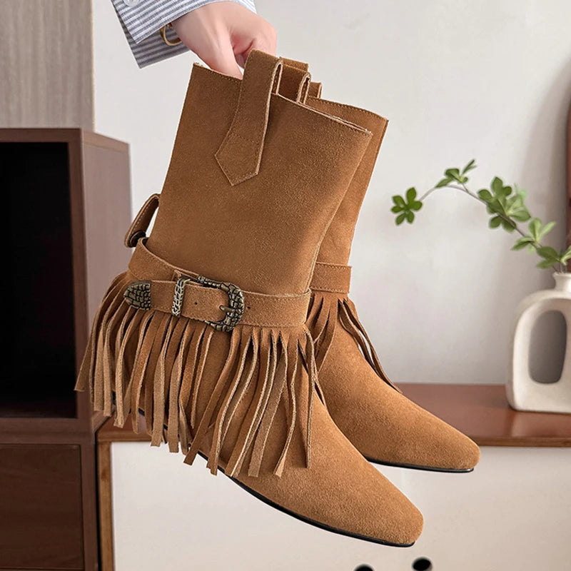 Botas de Montar con Borlas | Estilo Vintage | Mujer | Costa Rica
