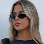 Gafas de Sol Y2K para Mujer Estilo Vintage Punk con Marco Metálico