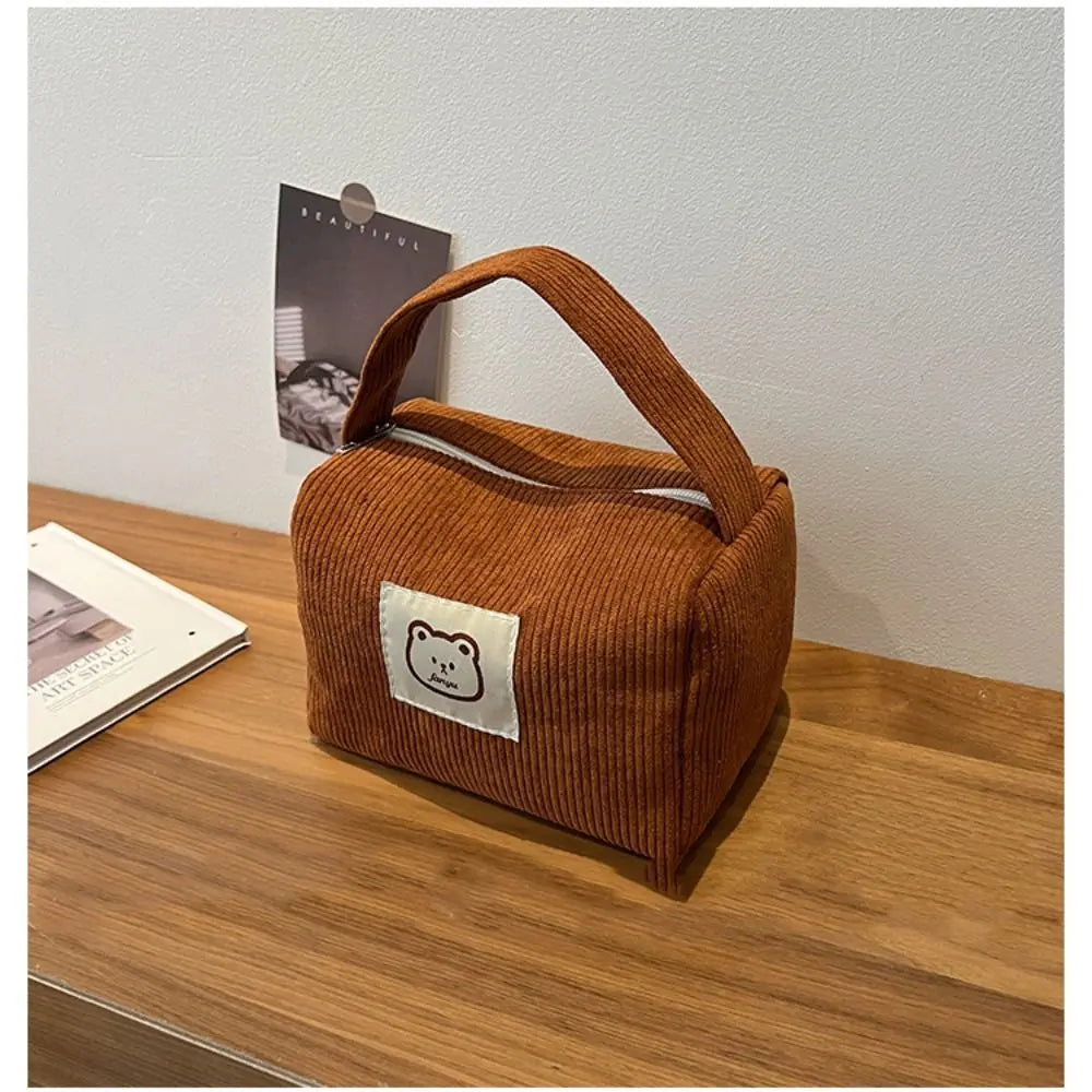 Bolso / Neceser de Pana Suave de Gran Capacidad con Diseño de Dibujos Animados
