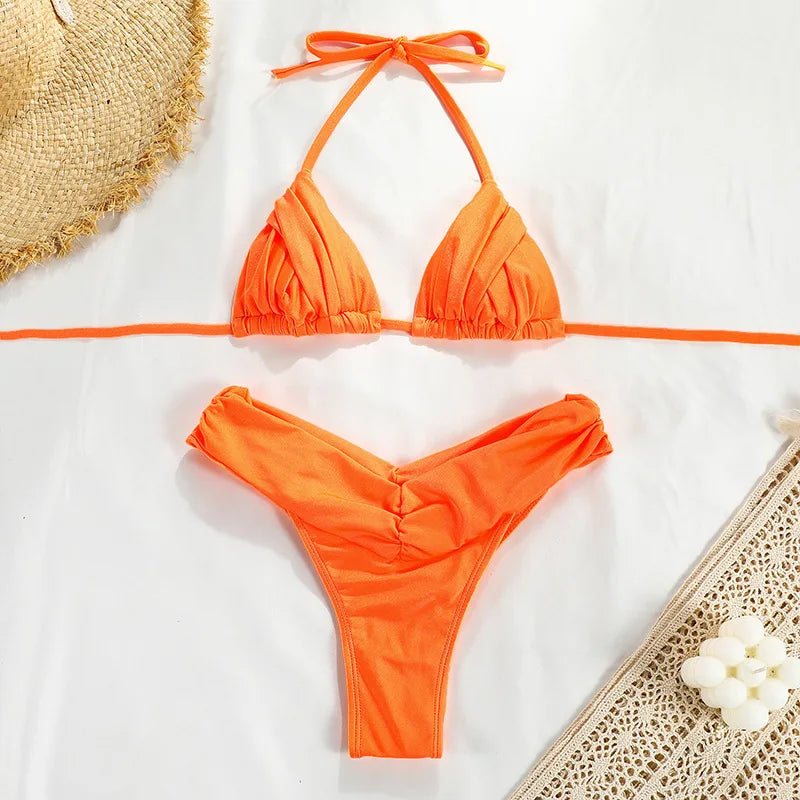 Bikini Dividido con Cuerda de Corbata - Estilo de Tres Puntos