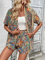 Conjunto Elegante Verano 2025 | Camisa Estampada Resort | Camisa Estampada