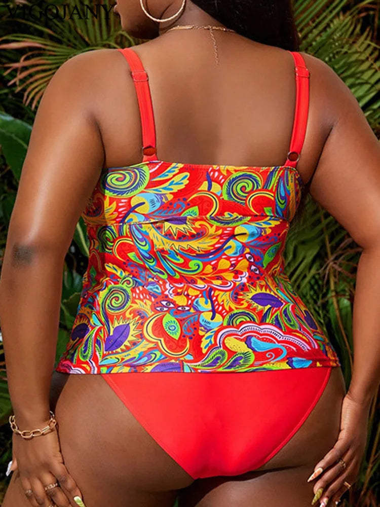 Tankini Estampado Push-Up con Tirantes Ajustables