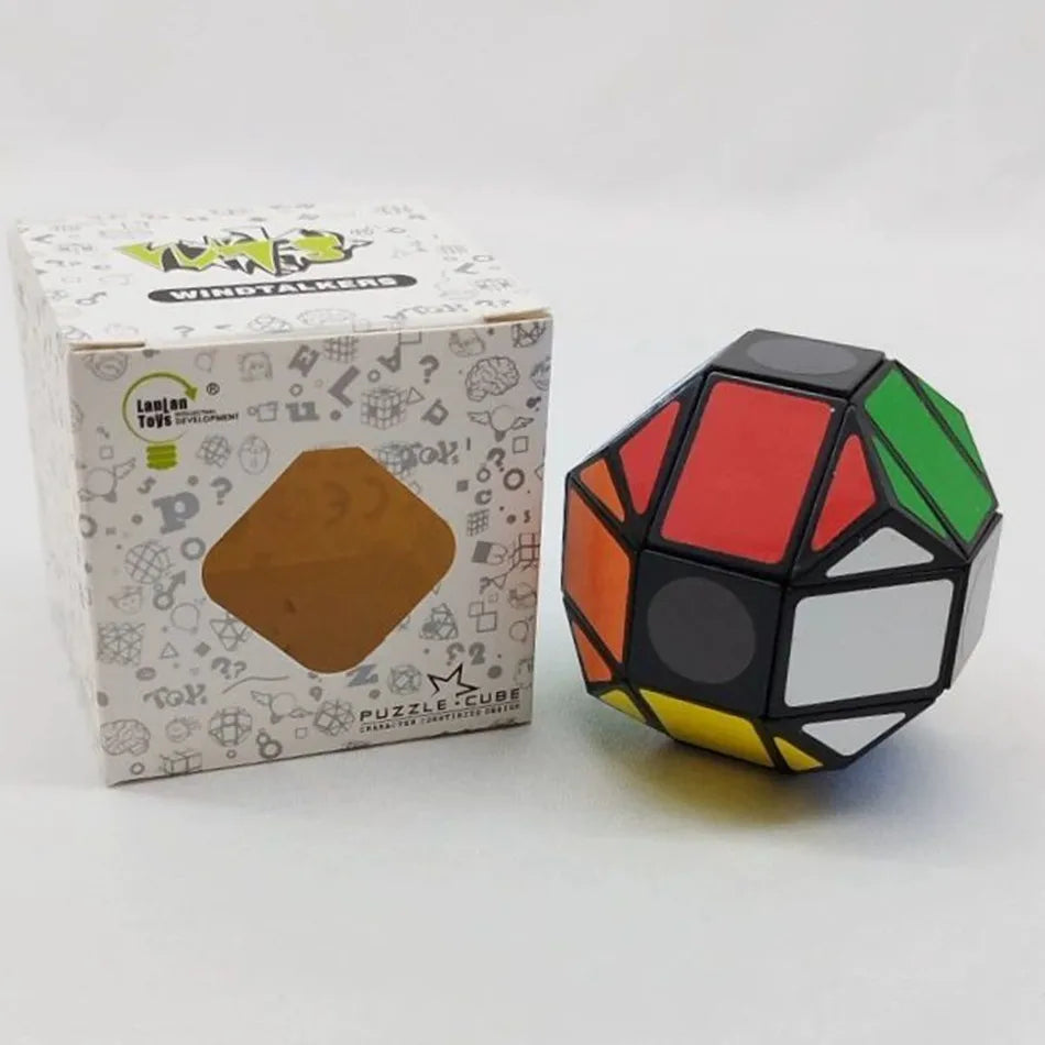 Lanlan Facebook dodecaedro rómbico negro PVC pegatina educativo Cubo mágico juguete Idea de regalo Cubo mágico juguetes para niños