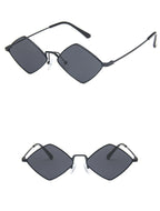 Gafas Sol Punk Rombo Pequeño Marco Metálico | Diseñador Tendencia UV400 Para Conducir