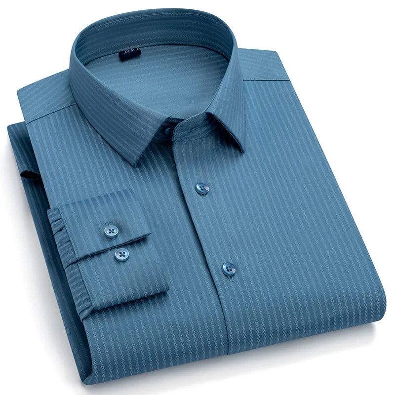 Camisa Talla Grande Sin Arrugas | Estampado Vintage | Formal Ajustada | Tops Suaves