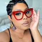 Montura Gafas Ojo Gato Marco Grande Retro Unisex | Antiazules Ópticas Titanio Plástico