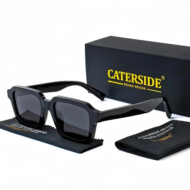 Gafas de Sol Polarizadas Caterside | Retro Cuadradas | Montura de Acetato | Unisex