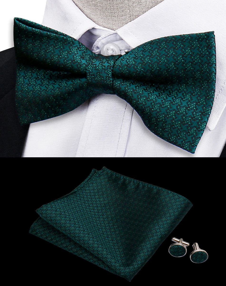 Conjunto Pajarita Pañuelo Gemelos Estilo Novedad Elegancia Pura Vida