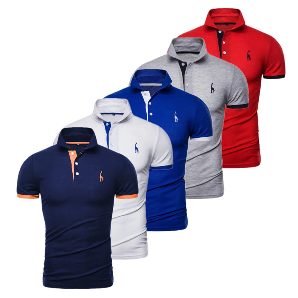 Set de 5 Polos Bordados Hombre | Manga Corta Casual | Tallas XS-5XL | Tico Trendy