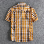 Camisa Cuadros Hombre | Algodón Lavado | Estilo Gótico | Manga Corta | Ticotrendy Costa Rica