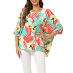 BHFlutter-camisa de talla grande para mujer, Top bohemio estampado, camiseta informal de gasa, 4XL, 5XL, 6XL, 2023