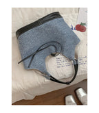 Bolso de hombro Simple de gran capacidad para mujer, bolsos de mano femeninos de color de contraste, bolsos de axilas casuales, bolsos de mano de moda para damas