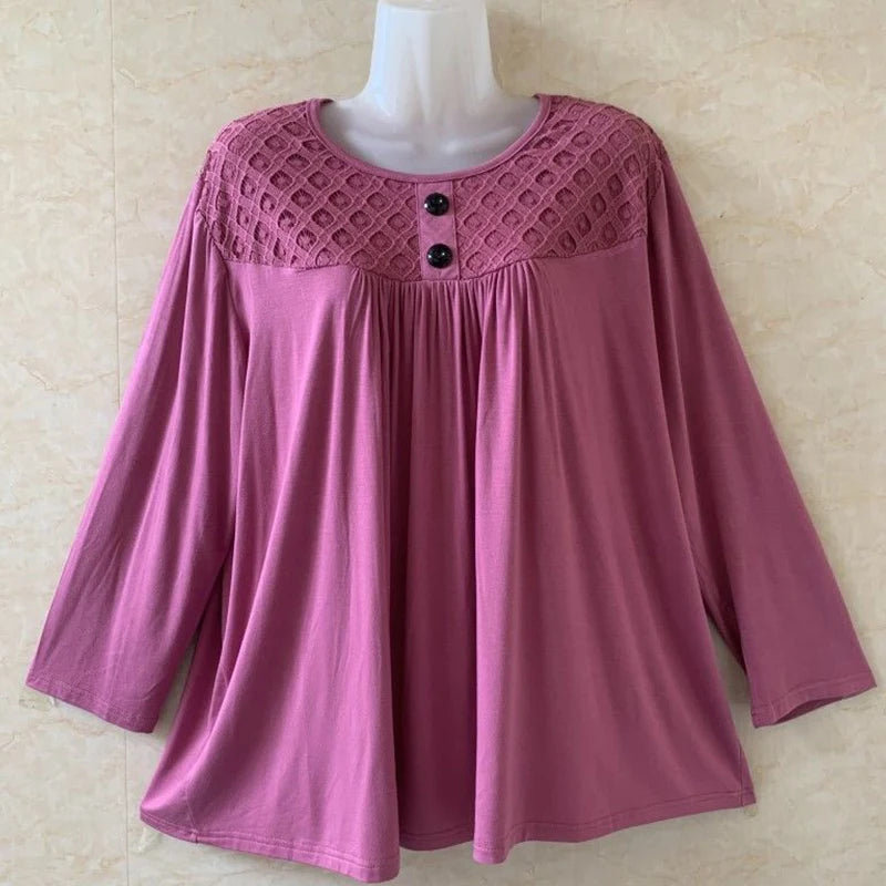 Top Vintage | Talla Grande | Encaje y Manga Larga | Tico Trendy
