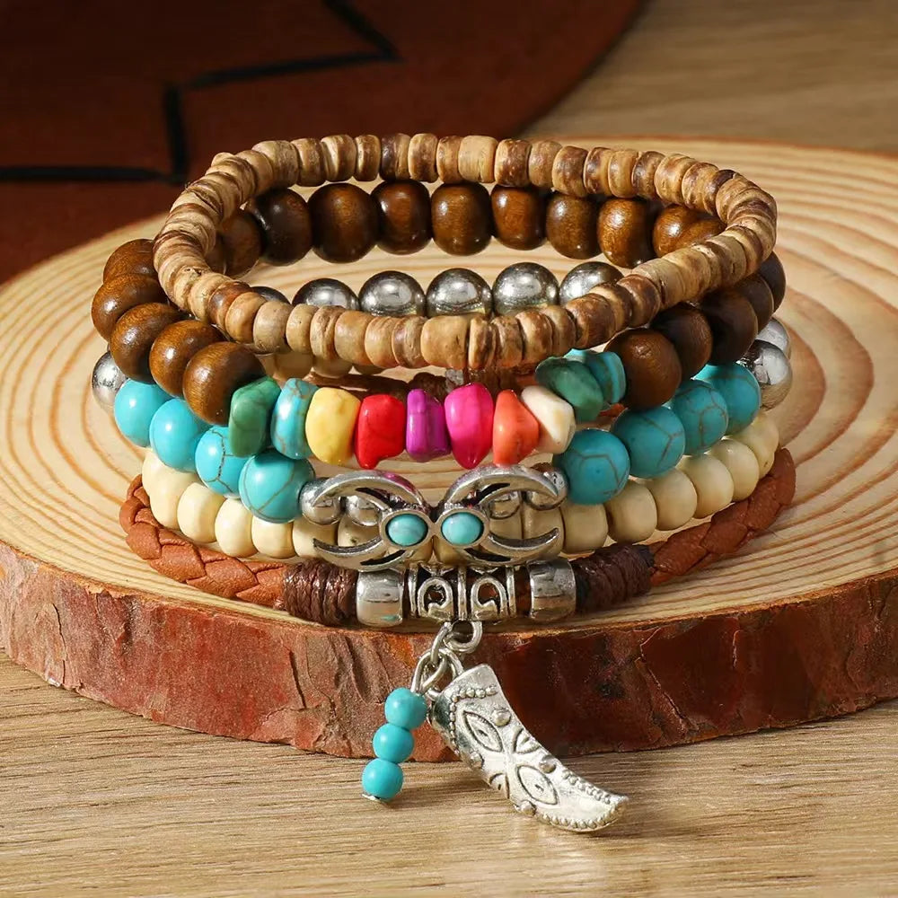 Pulseras de Cuero para Hombre y Mujer |  Hojas y Plumas  |  Dijes de Animales